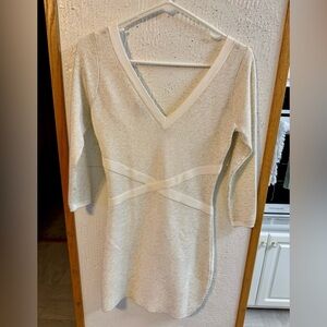 Bebe Cream Textured Dress